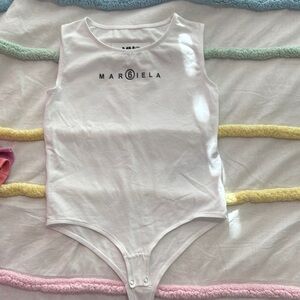 Maison Martin Margiela White Bodysuit Classic Design